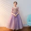 Chic / Beautiful Lilac Beading Sequins Birthday Flower Girl Dresses 2022 A-Line / Princess Scoop Neck 1/2 Sleeves Backless Floor-Length / Long Flower Girl Dresses