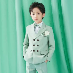 Modest Simple Mint Green Long Sleeve Boys Wedding Suits 2022 Wedding
