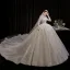 High-end White Beading Pearl Lace Flower Wedding Dresses 2022 Ball Gown High Neck Long Sleeve Backless Floor-Length / Long Wedding