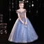 Sparkly Pool Blue Beading Sequins Birthday Flower Girl Dresses 2022 Ball Gown Scoop Neck Short Sleeve Backless Floor-Length / Long Flower Girl Dresses