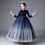 Elegant Navy Blue Star Sequins Flower Girl Dresses 2022 Ball Gown Scoop Neck Long Sleeve Floor-Length / Long Flower Girl Dresses