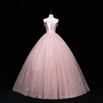 Elegant Sukkertøyrosa Ballkjoler 2022 Strapless Beading Perle Paljetter Uten Ermer Ryggløse Lange Formelle Kjoler