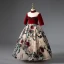 Elegant Burgundy Birthday Flower Girl Dresses 2022 Ball Gown High Neck Beading Tassel Lace Flower 1/2 Sleeves Backless Floor-Length / Long Flower Girl Dresses