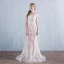 Modern / Fashion A-Line / Princess Beach Wedding Dresses 2017 Short Sleeve Backless Appliques White Glitter Lace Bow Sash Detachable Chapel Train
