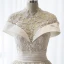 Chinese style White Wedding Dresses 2017 High Neck Short Sleeve Backless Beading Sequins Ruffle Satin Lace Chapel Train