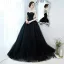 Elegante Schwarz Korsett Plissee Ballkleider 2022 Ballkleid Bandeau Ärmellos Rückenfreies Sweep / Pinsel Zug Festliche Kleider