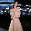 Chic / Belle Rougissant Rose Robe De Bal 2022 Princesse De l'épaule Noeud Paillettes Faux Diamant Manches Courtes Dos Nu Longue Robe De Ceremonie