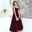 Modest / Simple Burgundy Suede Prom Dresses 2022 A-Line / Princess Spaghetti Straps Bow Sleeveless Backless Floor-Length / Long Formal Dresses