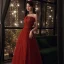 Chic / Beautiful Burgundy Prom Dresses 2022 A-Line / Princess Strapless Sleeveless Backless Floor-Length / Long Formal Dresses