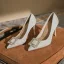 Chic / Beautiful Beige Rhinestone Sequins Evening Party Satin Pumps 2022 9 cm Stiletto Heels Pointed Toe Pumps High Heels