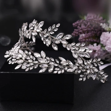 Snygga Fina Silver Rhinestone Legering Tiara Brud Huvudbonad 2022 Bröllop Tillbehör