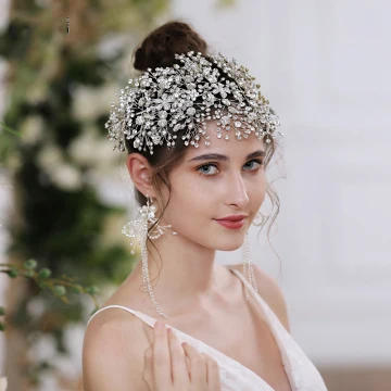 Unique Argenté Faux Diamant Fleur Alliage Accessoire Cheveux Mariage 2022 Mariage Accessorize Accessoire Cheveux Cerceau De Cheveux