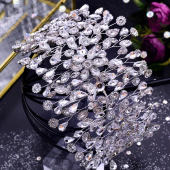 Sjarmerende Sølv Rhinestone Legering Har Tilbehor 2022 Bryllup Har Tilbehor Hodepynt Tilbehør Hårbøyle