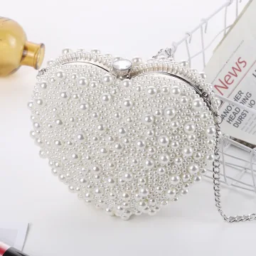 Chic Belle Blanche Perle Soirée Satin Pochette 2022