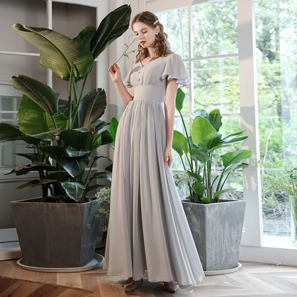 modest grey bridesmaid dresses Ellery Long Sky Blue Modest Bridesmaids Dress main image 0