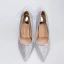 Glittrande Silver Rhinestone Brudskor 2017 Spetsiga Läder Beading Pumps Högklackade 9 cm