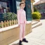 Fashion Candy Pink Bow Long Sleeve Boys Wedding Suits 2022 Coat Pants Shirt Tie Vest