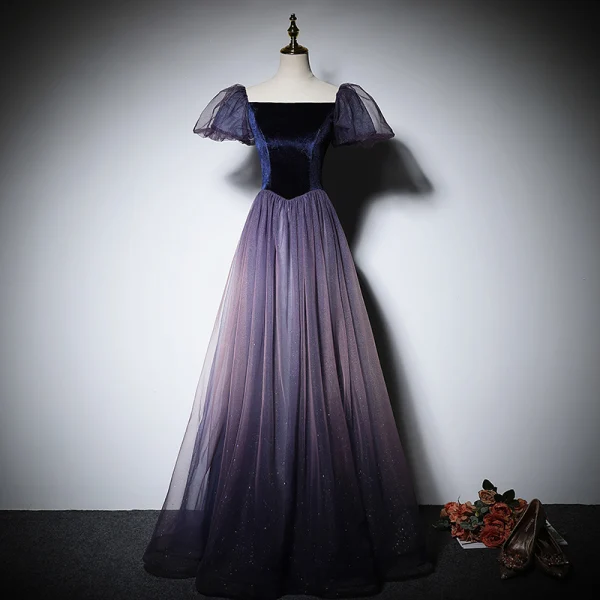 elegant wedding guest dress Elegant Purple Formal Dresses,Applique Sleeveless Evening prom Dress c –  classygown