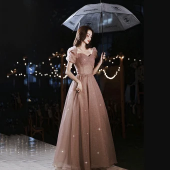 Charmant Rose Bonbon Glitter Faux Diamant Robe De Bal 2022 Princesse De L Épaule Manches Courtes Dos Nu Longue Robe De Ceremonie