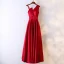 Chic / Beautiful Red Formal Dresses Evening Dresses  2017 V-Neck Zipper Up Sleeveless Ankle Length Empire