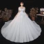 Haut de Gamme Élégant Ivoire Glitter Robe De Mariée 2021 Robe Boule De l'épaule Manches Courtes Dos Nu Royal Train Mariage