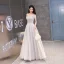 Chic / Beautiful Grape Prom Dresses 2020 A-Line / Princess Off-The-Shoulder Glitter Beading Pearl Short Sleeve Backless Floor-Length / Long Formal Dresses