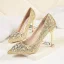 Glitter Goud Avond Pumps 2020 Rhinestone Pailletten 9 cm Naaldhakken / Stiletto Spitse Neus Pumps