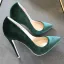 Schöne Dunkelgrün Freizeit Damenschuhe 2020 Wildleder 12 cm Stilettos Spitzschuh Pumps