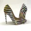 Mode Schwarz Weiß Gestreift Freizeit Pumps 2020 Lackleder 12 cm Stilettos Spitzschuh Pumps