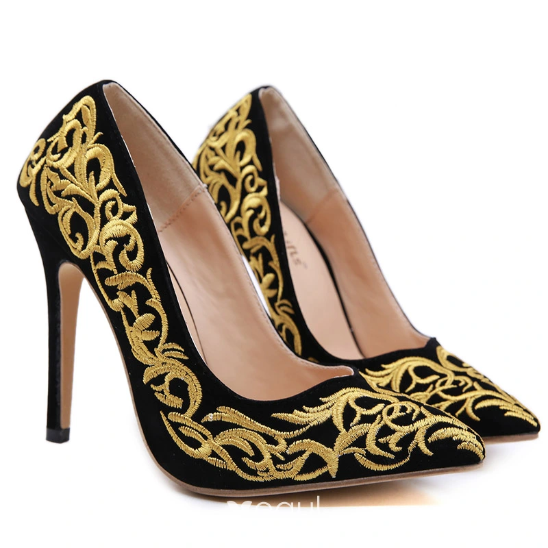 Black Shiny Giaro platform fetish pumps high gold heeled 20cm - Shoebidoo  Shoes | Giaro high heels