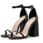 Prisvärd Svarta Casual Sandaler Dam 2020 Ankelband 10 cm Tjocka Klackar Peep Toe Sandaler