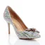Charming Silver Wedding Shoes 2020 Leather Rhinestone Butterfly 8 cm Stiletto Heels Pointed Toe Wedding Pumps