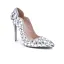 Schöne Silber Abend Strass Pumps 2020 Leder 10 cm Stilettos Spitzschuh Pumps