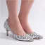 Chic / Beautiful Silver Rhinestone Wedding Shoes 2020 Leather 6 cm Stiletto Heels Pointed Toe Wedding Pumps