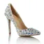 Charming Multi-Colors Crystal Wedding Shoes 2020 Leather Rhinestone 10 cm Stiletto Heels Pointed Toe Pumps