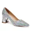 Mooie / Prachtige Multi-Kleuren Rhinestone Bruidsschoenen 2020 Leer 5 cm Dikke Hak Spitse Neus Huwelijk Pumps