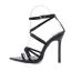 Sexy Schwarz Freizeit Sandalen Damen 2020 Knöchelriemen 9 cm Stilettos Peeptoes Sandaletten
