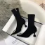 Schöne Schwarz Freizeit Stiefel Damen 2020 Strass 5 cm Stilettos Spitzschuh Stiefel