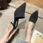 Simple Noire Désinvolte Tresser Sandales Femme 2020 7 cm Talons Aiguilles À Bout Pointu Sandales