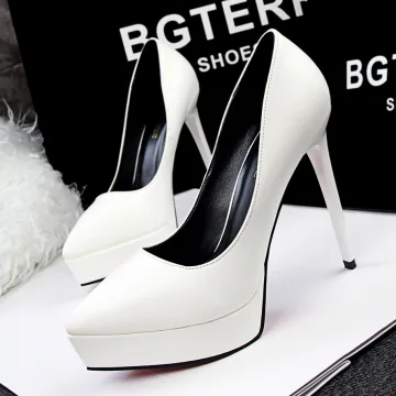 Betaalbare Ivoor Avond Pumps 2020 12 Cm Naaldhakken Stiletto Spitse Neus Pumps