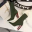 Modest / Simple Dark Green Street Wear Womens Boots 2020 9 cm Thick Heels Pointed Toe Boots