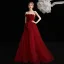 Charming Burgundy Prom Dresses Evening Dresses  2021 A-Line / Princess Strapless Bow Sleeveless Backless Floor-Length / Long Evening Party Formal Dresses