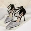 Affordable Silver Evening Party Sequins Womens Shoes 2020 X-Strap 9 cm Stiletto Heels Pointed Toe Heels