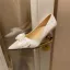 Élégant Ivoire Soirée Noeud Escarpins 2021 7 cm Talons Aiguilles À Bout Pointu Escarpins Talons Hauts