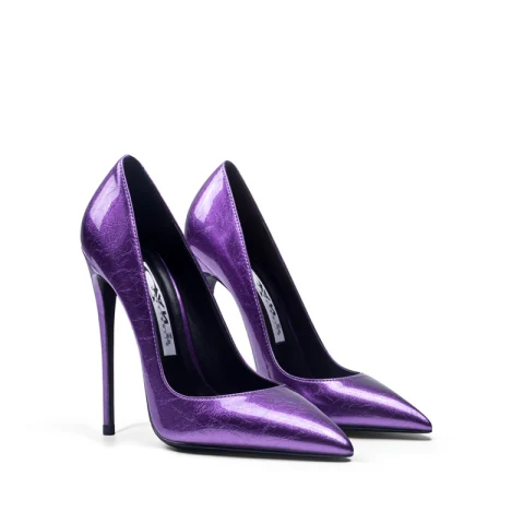 Fine Purple Ball Pumps 2020 Patent Lær 10 cm Stiletthæler Spisse Pumps