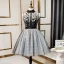 Fashion Black Homecoming Graduation Dresses 2020 A-Line / Princess Scoop Neck Sequins Lace Flower Sleeveless Knee-Length Formal Dresses