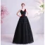 Chic Noire Volants Robe De Bal 2020 Princesse Bretelles Spaghetti Appliques Sans Manches Dos Nu Longue Robe De Ceremonie