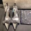 Snygga / Fina Silver Afton Damskor 2020 Rhinestone Rosett 6 cm Stilettklackar Spetsiga Högklackade