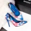 Chic / Beautiful Ocean Blue Street Wear Printing Pumps 2020 9 cm Stiletto Heels Pointed Toe Pumps