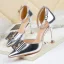 Abordable Argenté Soirée Chaussures Femmes 2020 Bride Cheville 9 cm Talons Aiguilles À Bout Pointu Talons Hauts